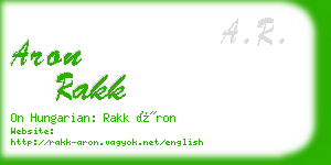 aron rakk business card